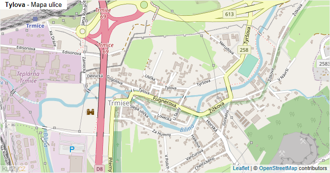 Tylova - mapa ulice