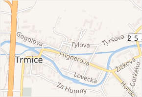 U Mlýnského potoka v obci Trmice - mapa ulice