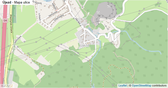 Újezd - mapa ulice