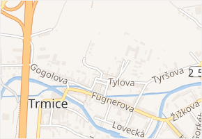 Ulička v obci Trmice - mapa ulice