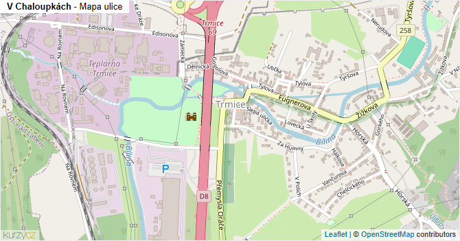 V Chaloupkách - mapa ulice