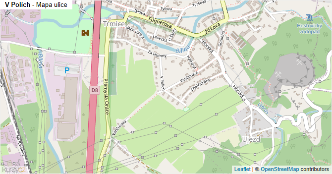 V Polích - mapa ulice