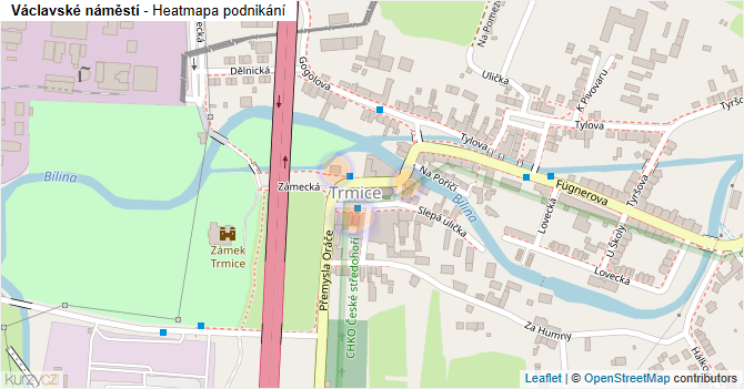 Václavské náměstí - mapa podnikání