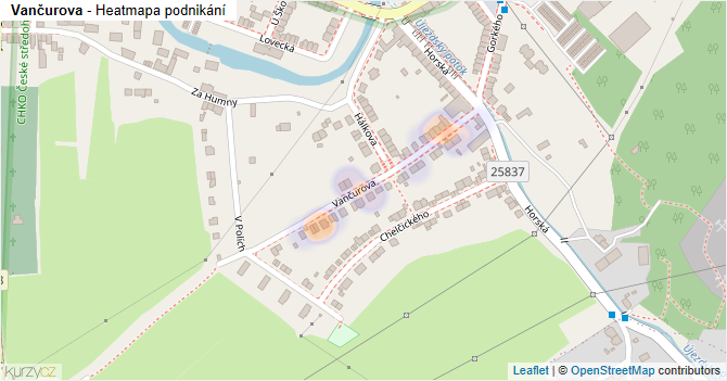 Vančurova - mapa podnikání