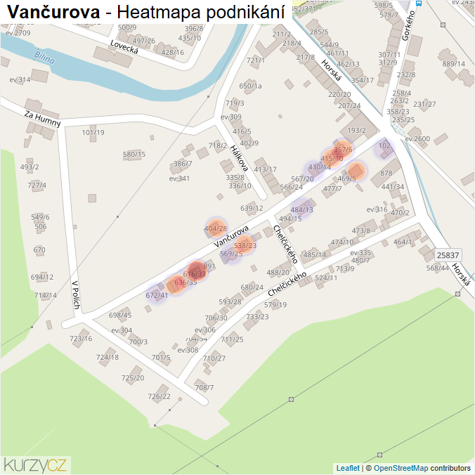 Mapa Vančurova - Firmy v ulici.