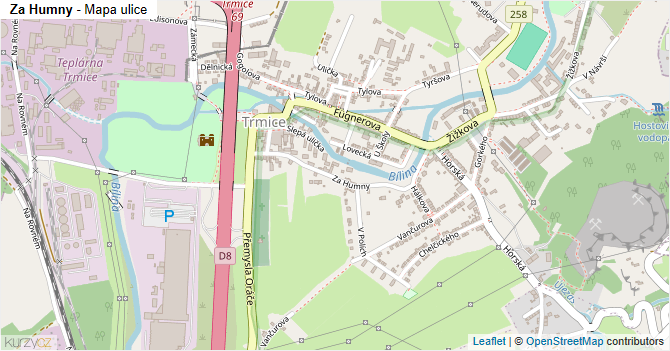 Za Humny - mapa ulice