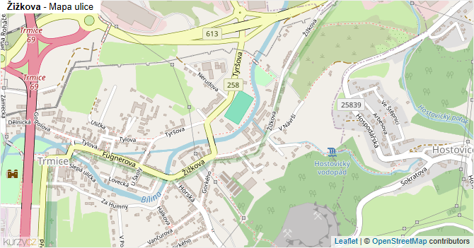 Žižkova - mapa ulice