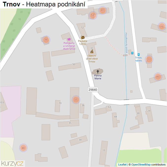 Mapa Trnov - Firmy v obci.