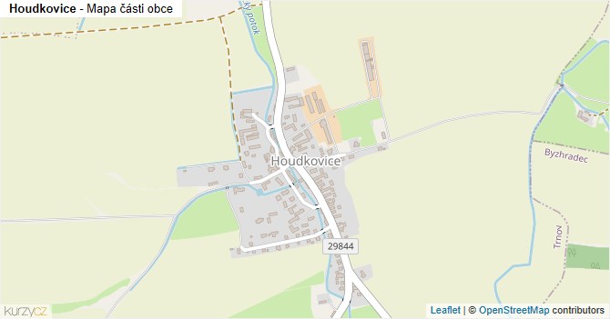 Houdkovice - mapa části obce