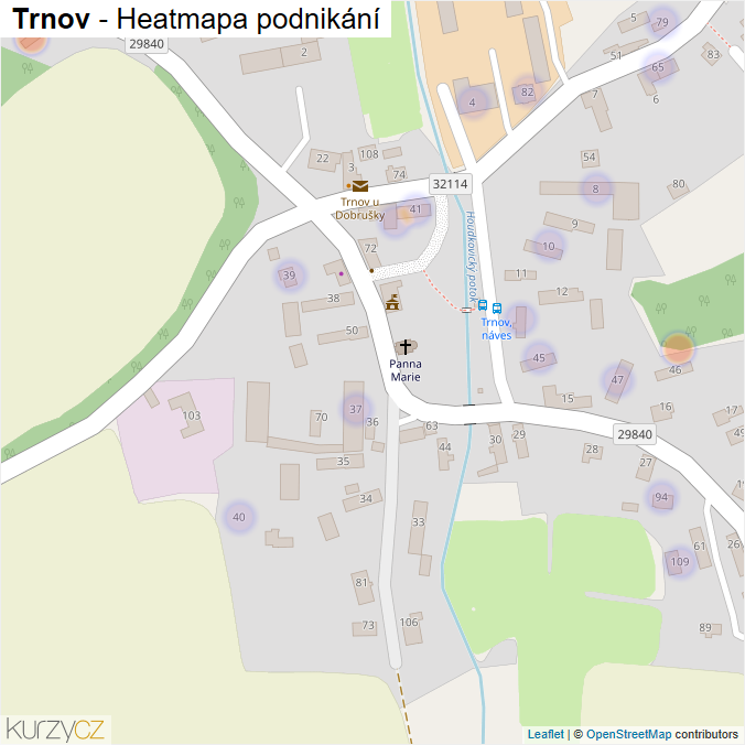 Mapa Trnov - Firmy v části obce.