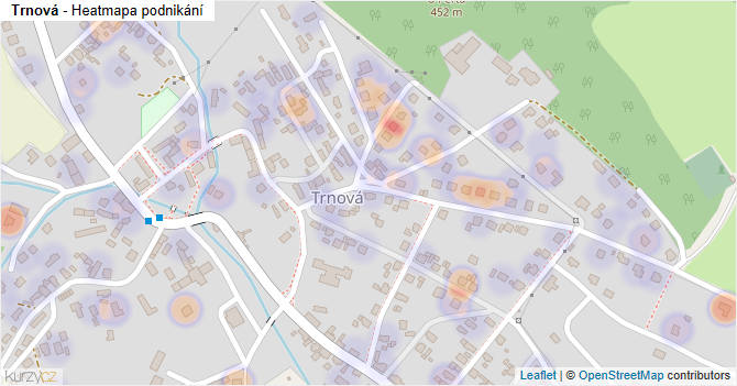 Trnová - mapa podnikání