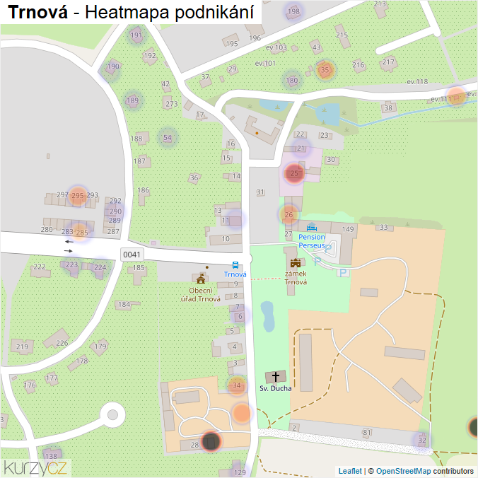 Mapa Trnová - Firmy v části obce.