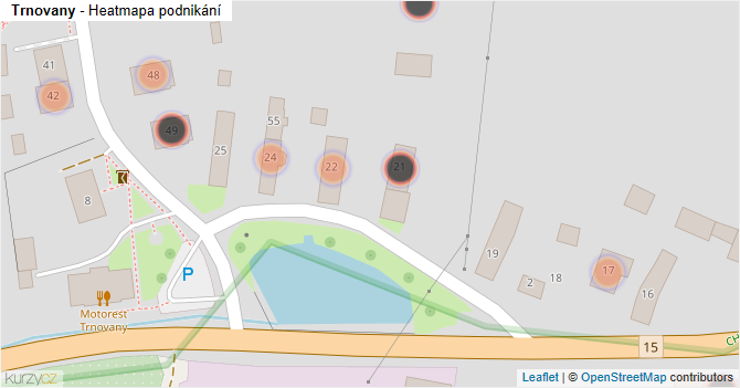 Trnovany - mapa podnikání