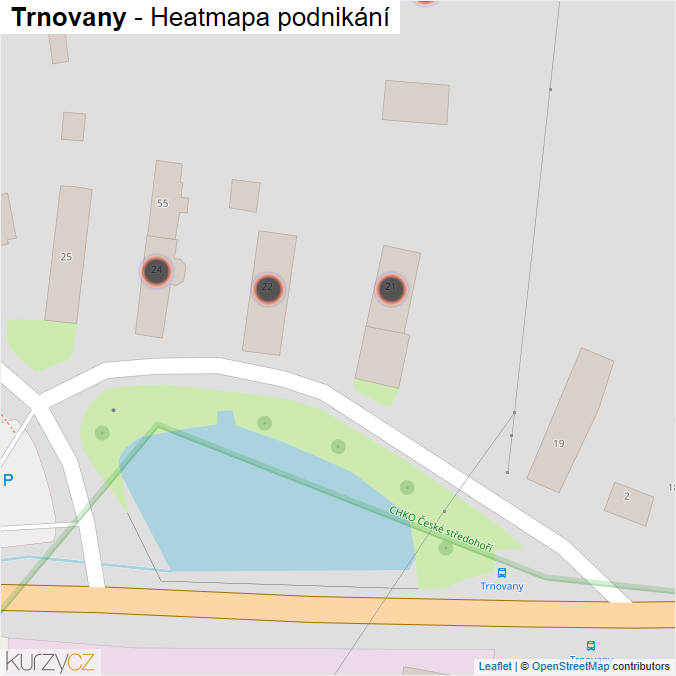 Mapa Trnovany - Firmy v obci.