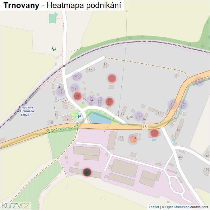 Mapa Trnovany - Firmy v části obce.