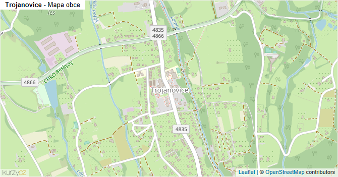 Trojanovice - mapa obce