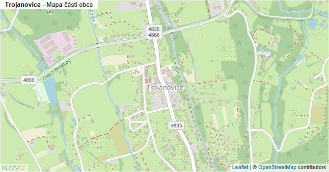 Trojanovice - mapa části obce