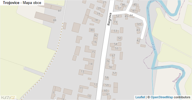 Trojovice - mapa obce
