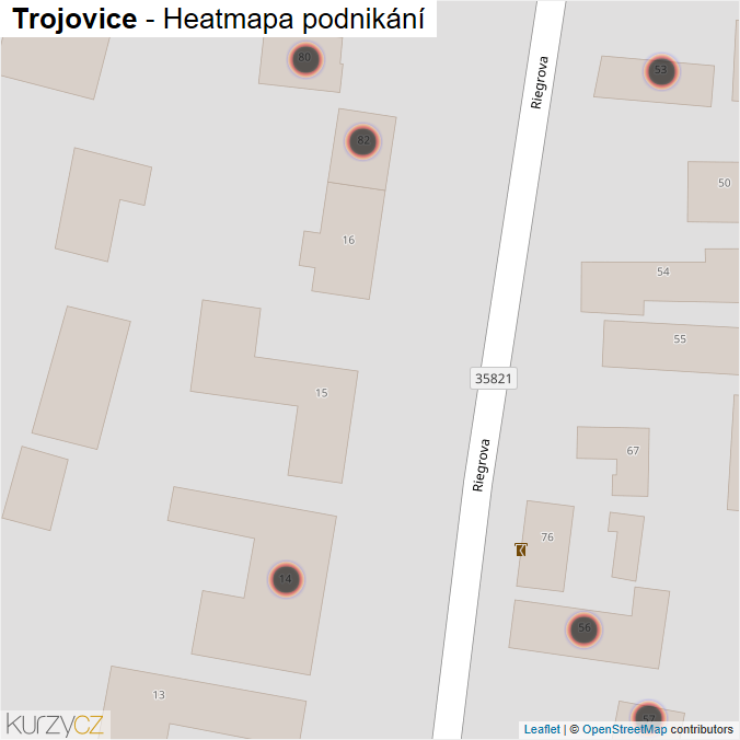 Mapa Trojovice - Firmy v obci.