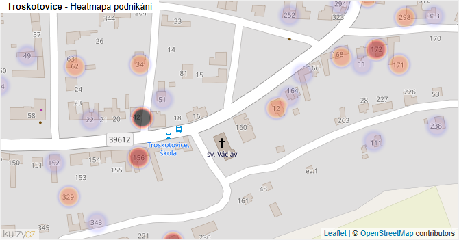 Troskotovice - mapa podnikání