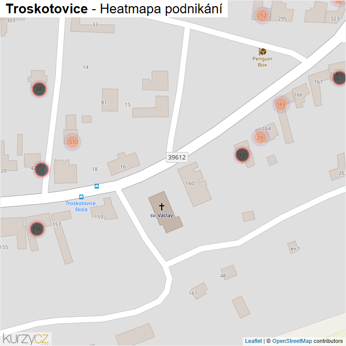 Mapa Troskotovice - Firmy v obci.
