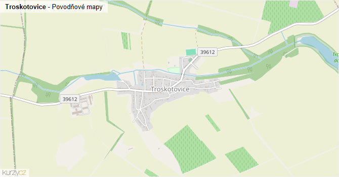 Troskotovice - záplavové mapy stoleté vody