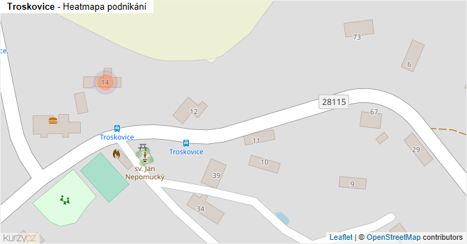 Troskovice - mapa podnikání