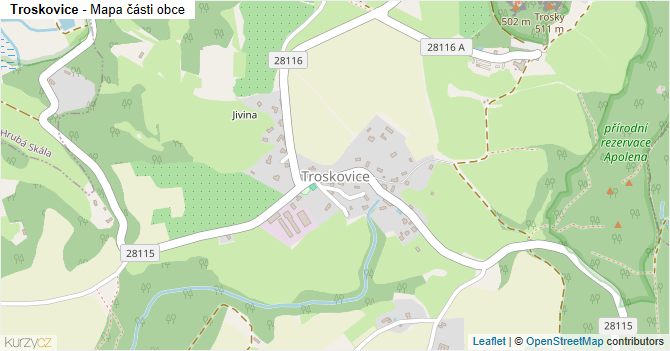 Troskovice - mapa části obce