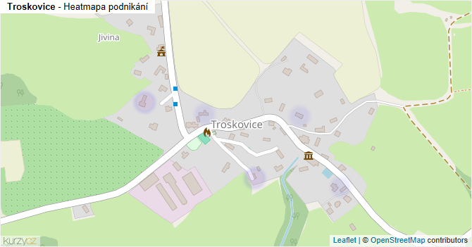 Troskovice - mapa podnikání