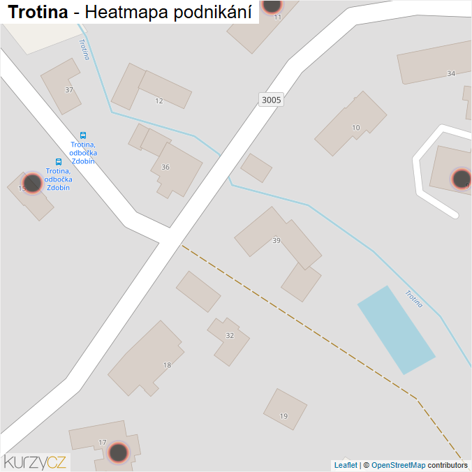 Mapa Trotina - Firmy v obci.