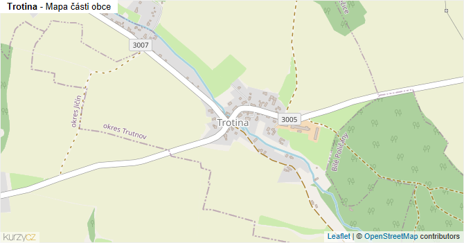 Trotina - mapa části obce
