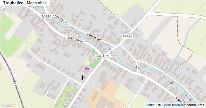 Troubelice - mapa obce