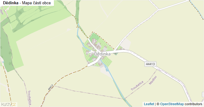 Dědinka - mapa části obce