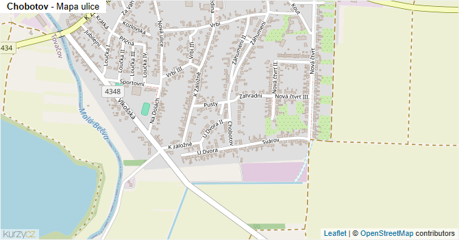 Chobotov - mapa ulice
