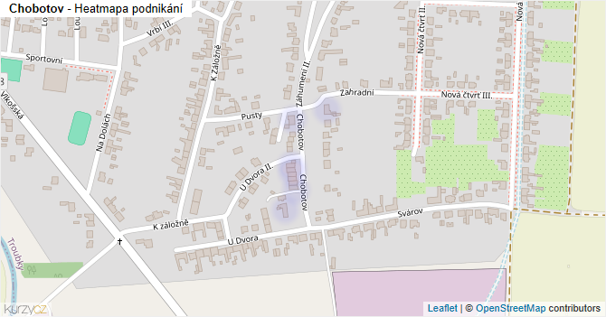Chobotov - mapa podnikání