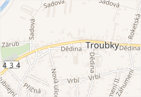 Dědina v obci Troubky - mapa ulice