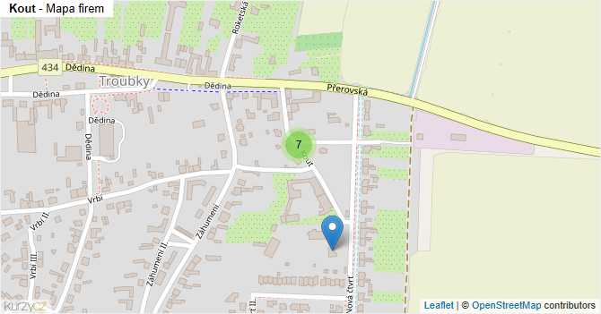 Kout - mapa firem