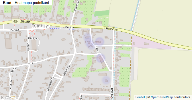 Kout - mapa podnikání