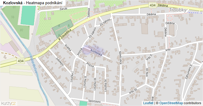 Kozlovská - mapa podnikání