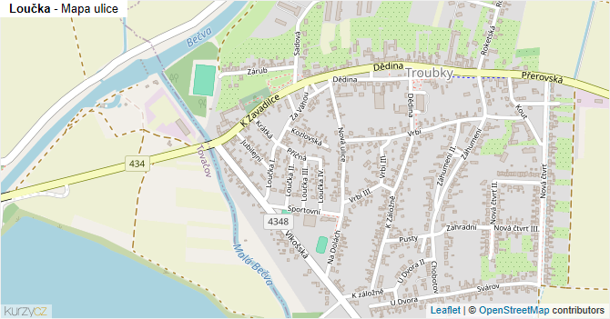 Loučka - mapa ulice