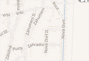 Nová čtvrť v obci Troubky - mapa ulice