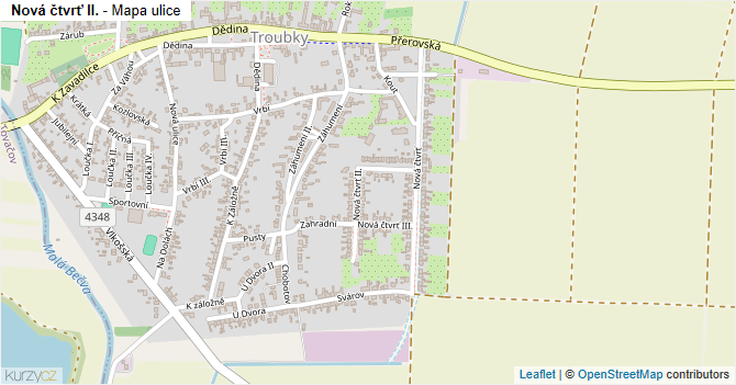 Nová čtvrť II. - mapa ulice