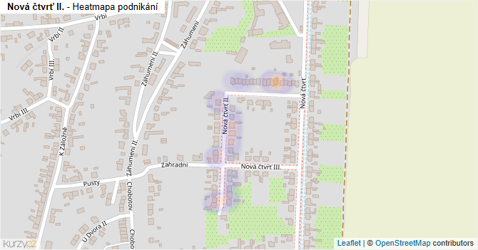 Nová čtvrť II. - mapa podnikání