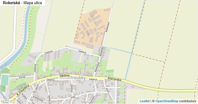 Roketská - mapa ulice