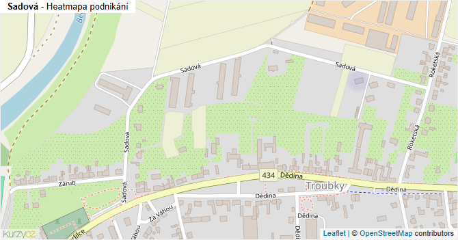 Sadová - mapa podnikání