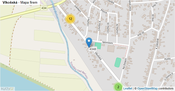 Vlkošská - mapa firem