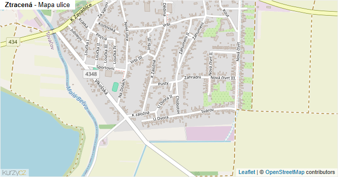Ztracená - mapa ulice