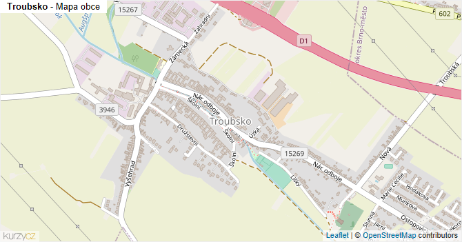Troubsko - mapa obce