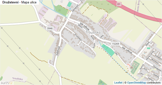 Družstevní - mapa ulice