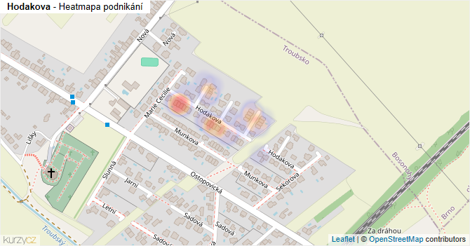 Hodakova - mapa podnikání